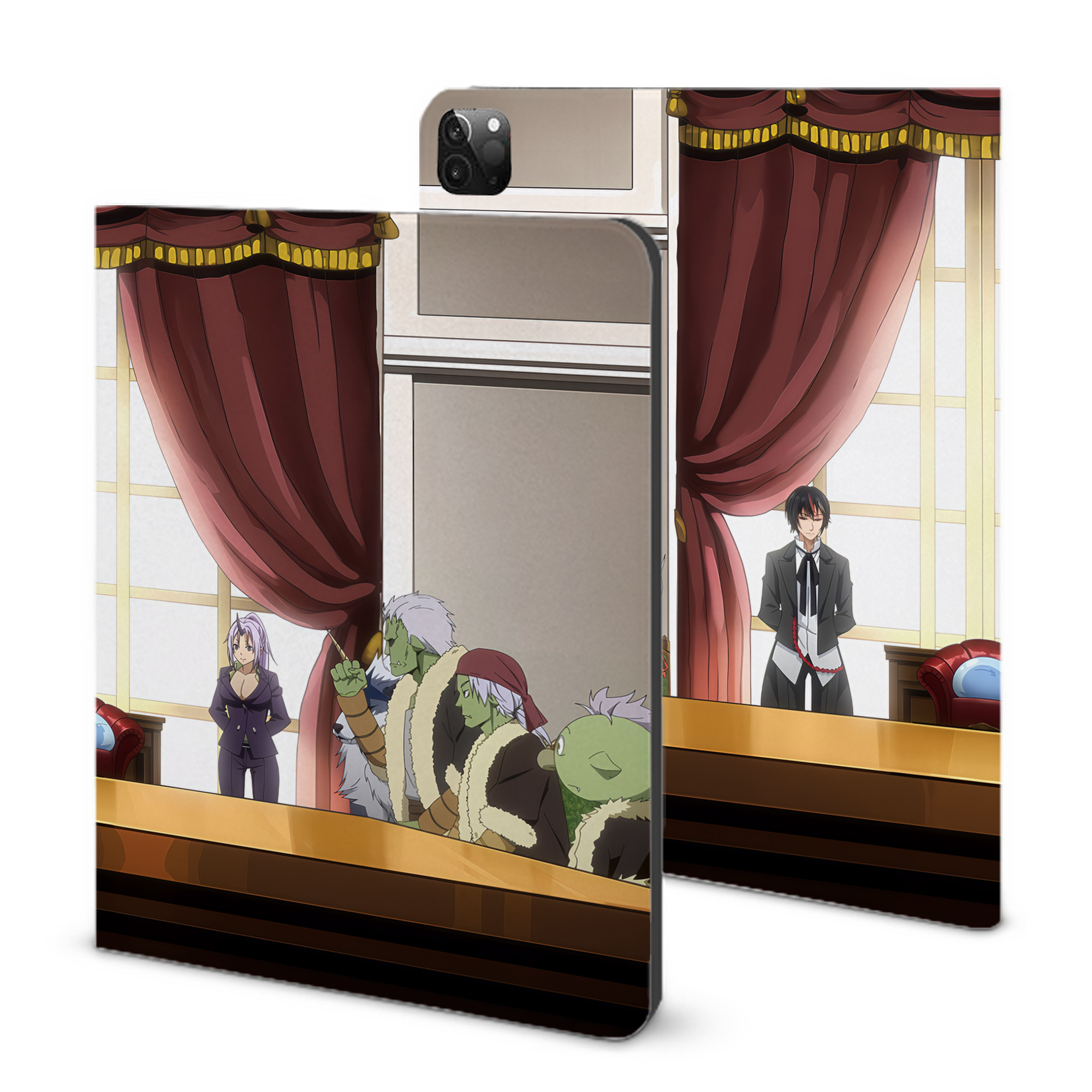 （画像用） 転スラ Regarding Reincarnated to Slime IPadケース ペンホルダー付き ブックスタイルデザイン
